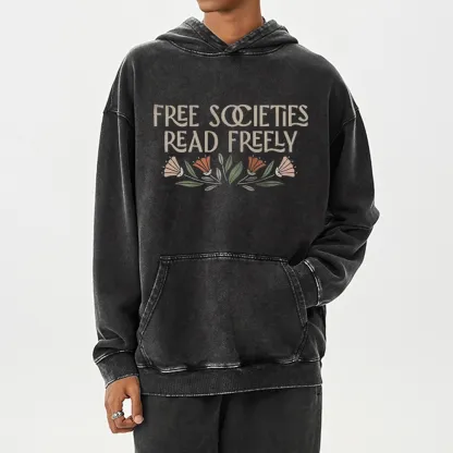 Pagewings Read Freely Unisex Washed Hoodie