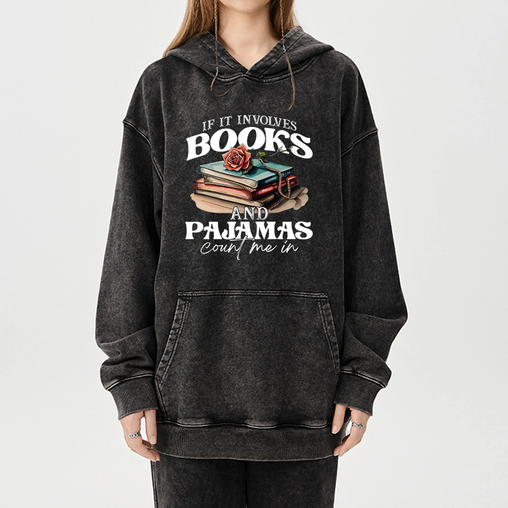 Pagewings Books And Pajamas Unisex Washed Hoodie