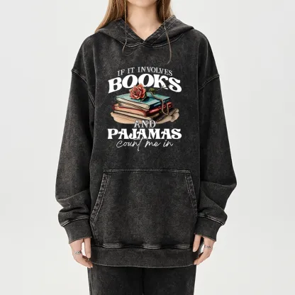 Pagewings Books And Pajamas Unisex Washed Hoodie