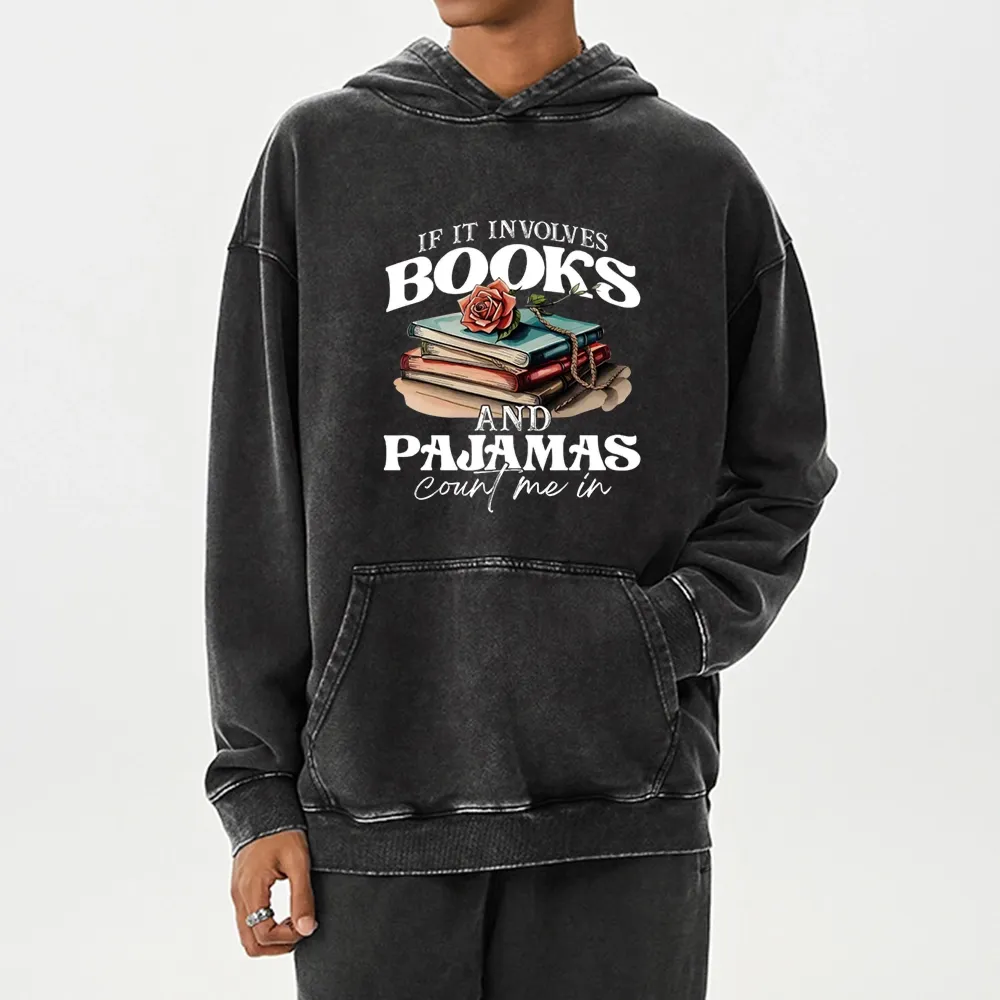 Pagewings Books And Pajamas Unisex Washed Hoodie