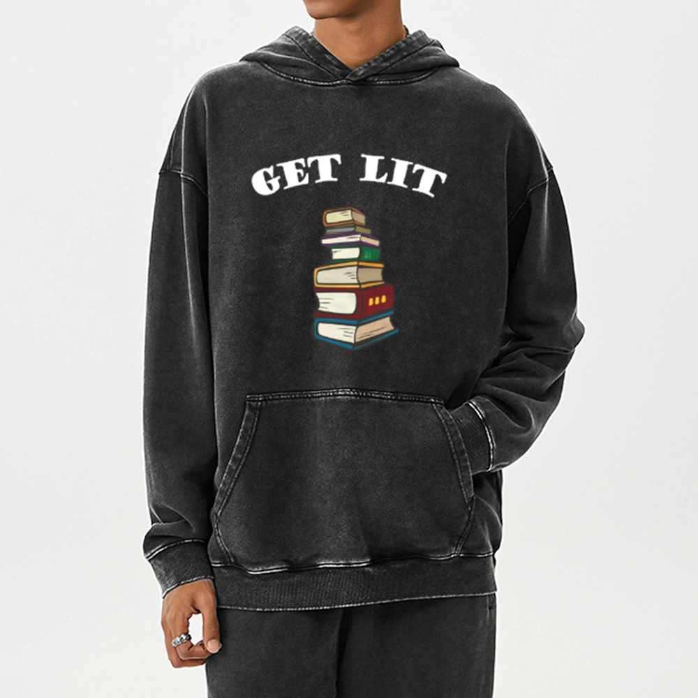Pagewings Get Lit Unisex Washed Hoodie