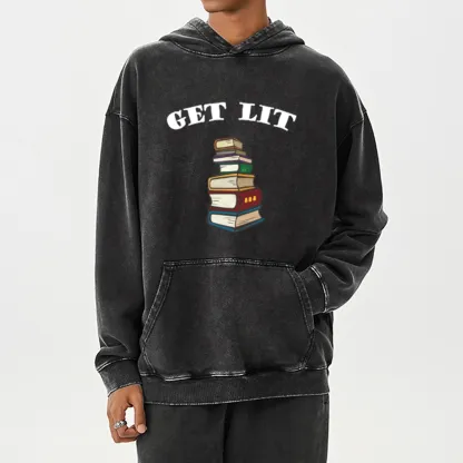 Pagewings Get Lit Unisex Washed Hoodie