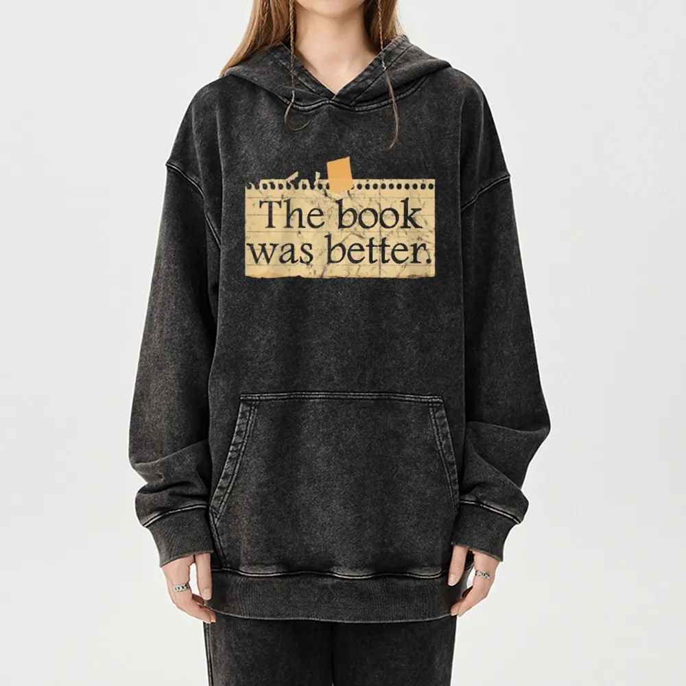 Pagewings The Book Was Better Unisex Washed Hoodie