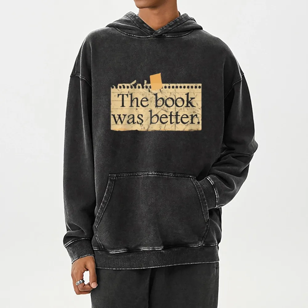 Pagewings The Book Was Better Unisex Washed Hoodie
