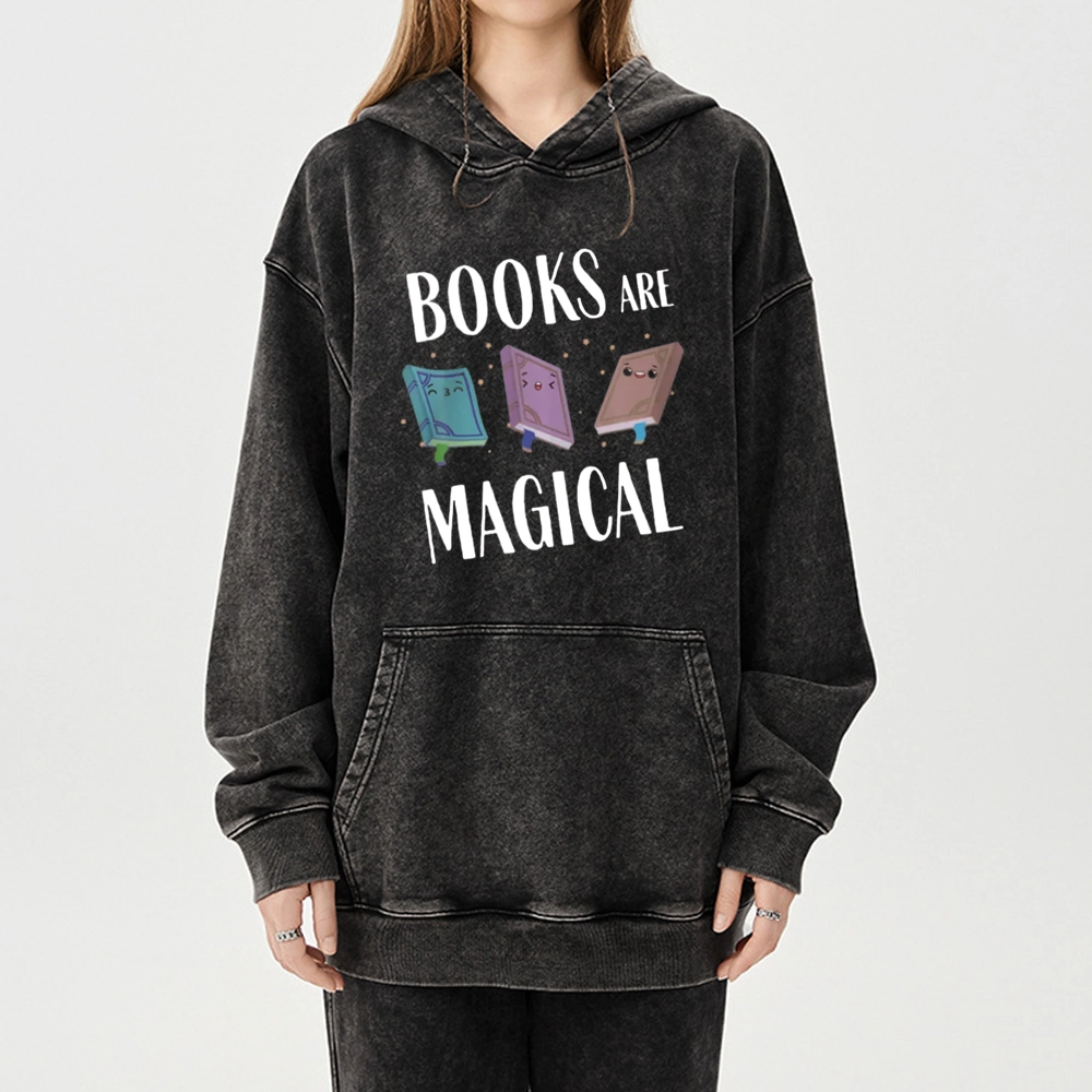 Pagewings Books Magical Unisex Washed Hoodie