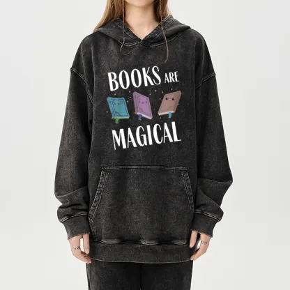 Pagewings Books Magical Unisex Washed Hoodie
