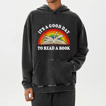 Pagewings It‘s A Good Day To Read A Book Unisex Washed Hoodie