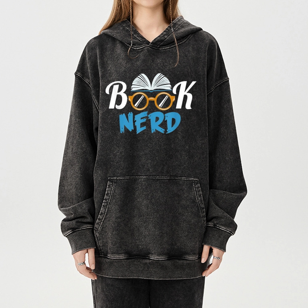 Pagewings Book Nerd Unisex Washed Hoodie