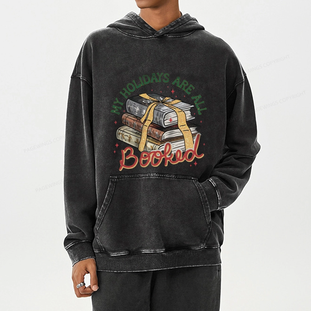 Pagewings My Holidays Are All Booked Unisex Washed Hoodie