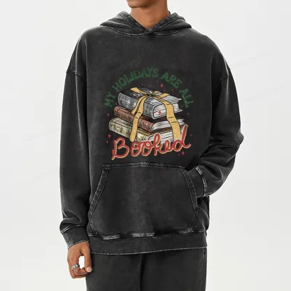 Pagewings My Holidays Are All Booked Unisex Washed Hoodie