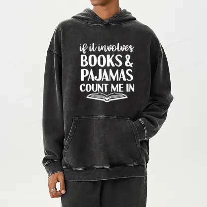 Pagewings Books And Pajamas Unisex Washed Hoodie
