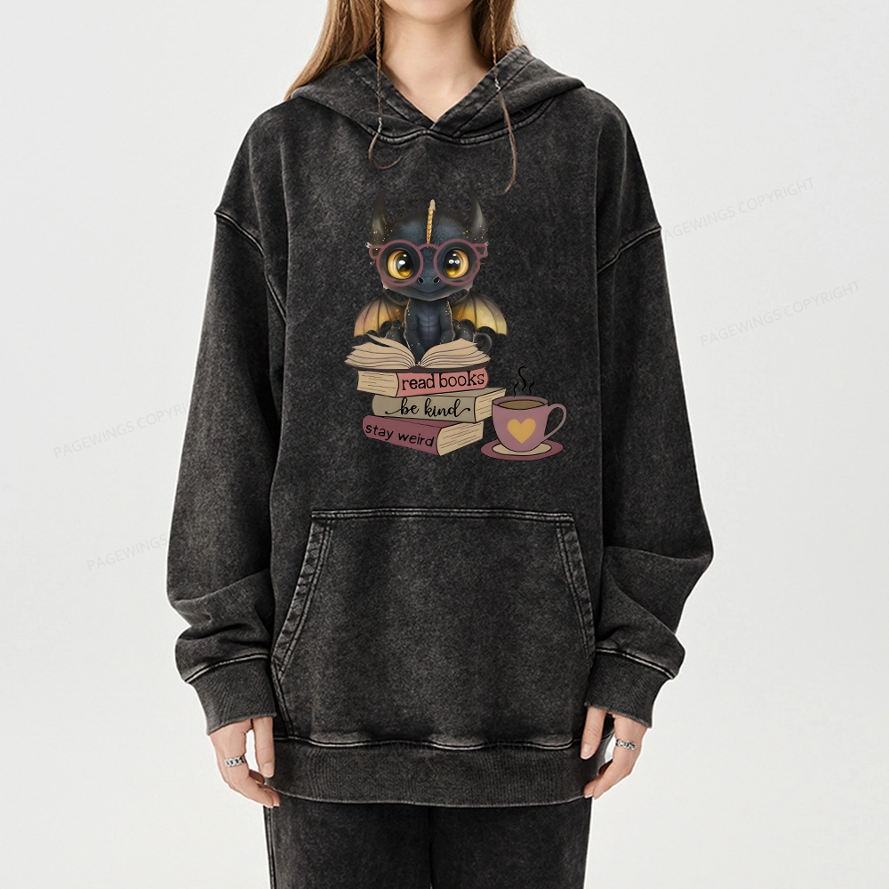 Pagewings Fourth Wing Dargon Unisex Washed Hoodie