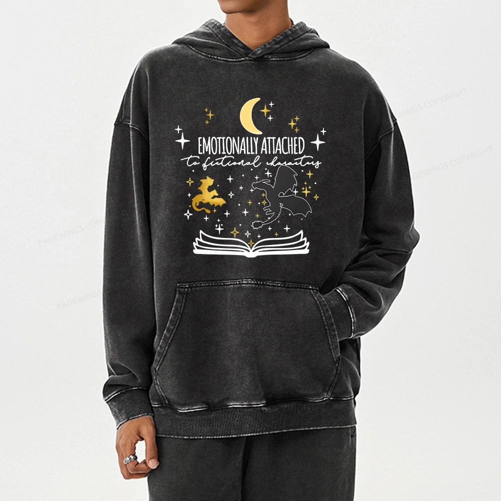 Pagewings Fourth Wing Dragon Rider Unisex Washed Hoodie