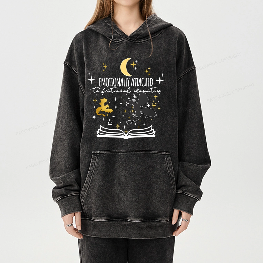 Pagewings Fourth Wing Dragon Rider Unisex Washed Hoodie