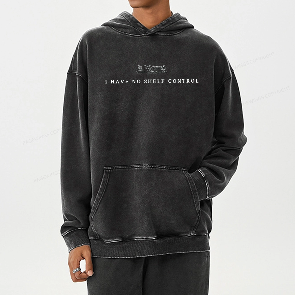 Pagewings I Have No Shelf Control Unisex Washed Hoodie