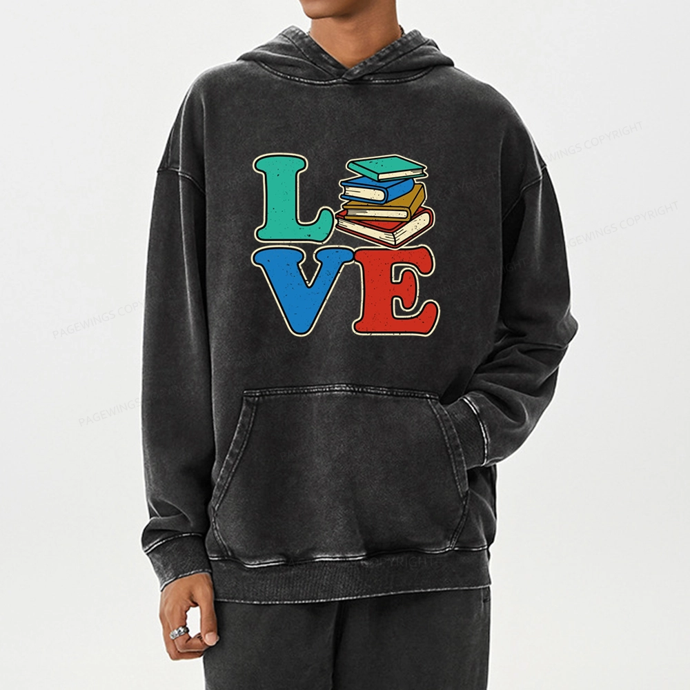 Pagewings Book Lovers Unisex Washed Hoodie