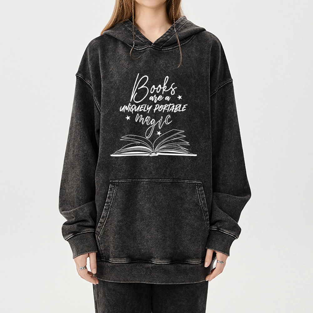 Pagewings Books Are A Uniquely Portable Magic Unisex Washed Hoodie