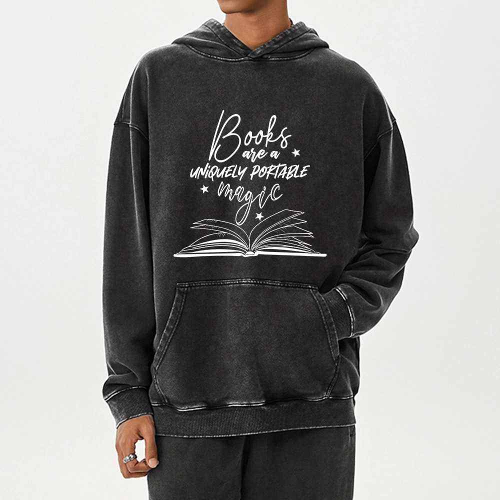 Pagewings Books Are A Uniquely Portable Magic Unisex Washed Hoodie