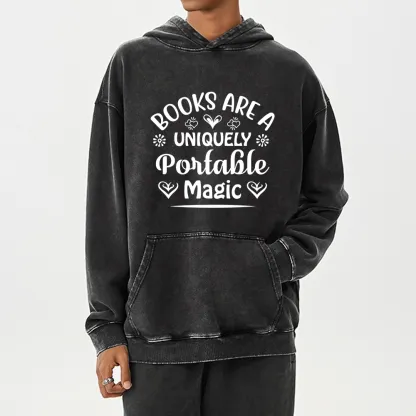 Pagewings Books Are A Uniquely Portable Magic Unisex Washed Hoodie