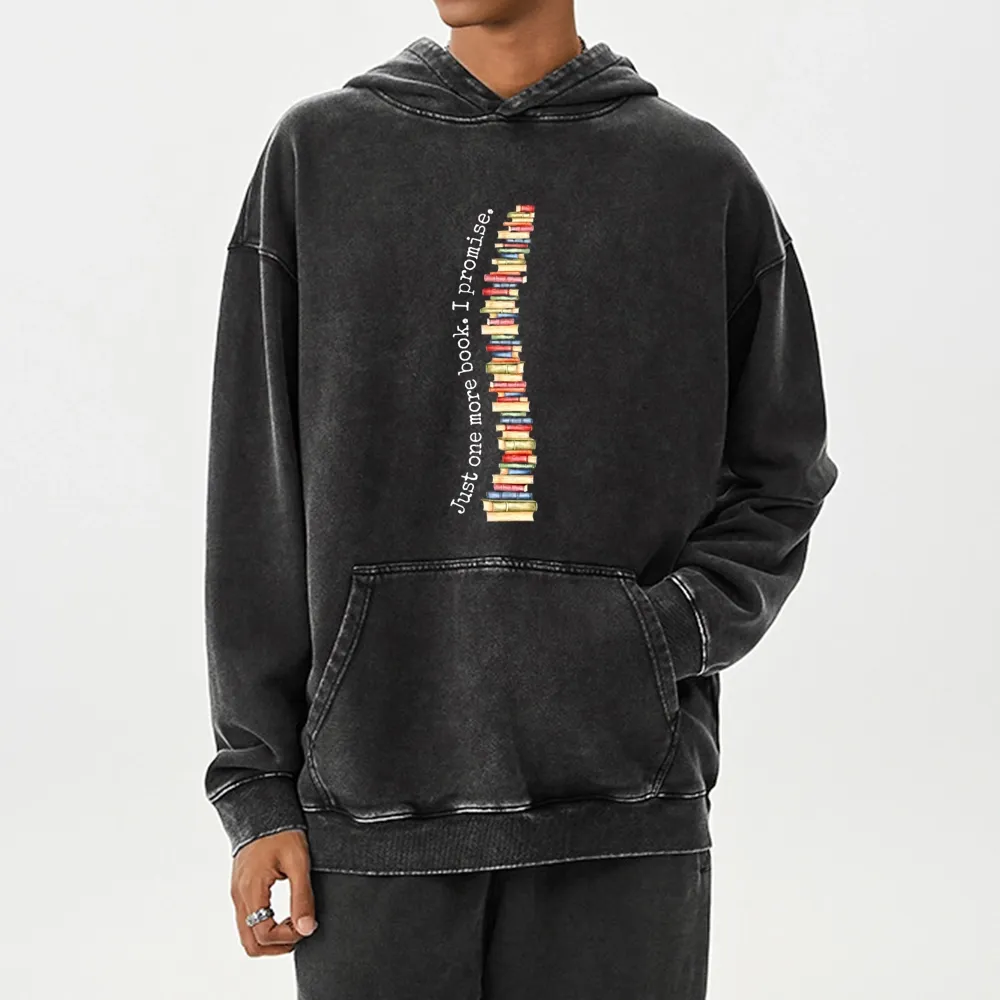 Pagewings Just One More Book I Promise Unisex Washed Hoodie