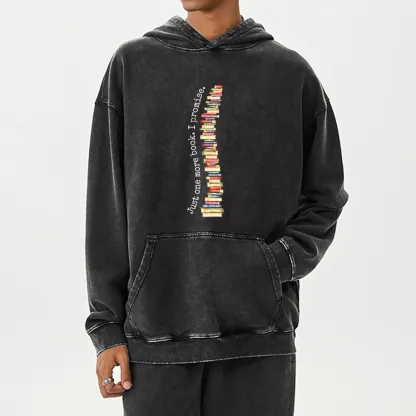 Pagewings Just One More Book I Promise Unisex Washed Hoodie