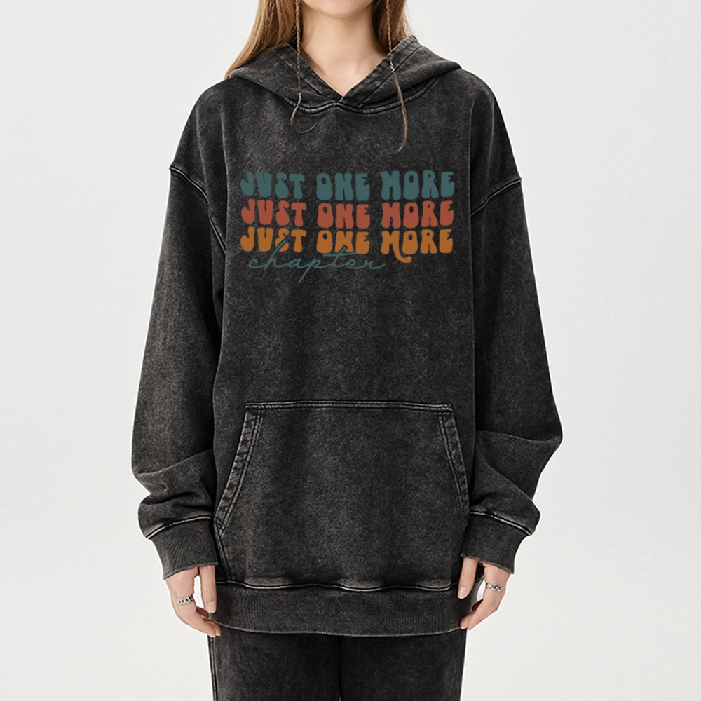 Pagewings Just One More Chapter Unisex Washed Hoodie