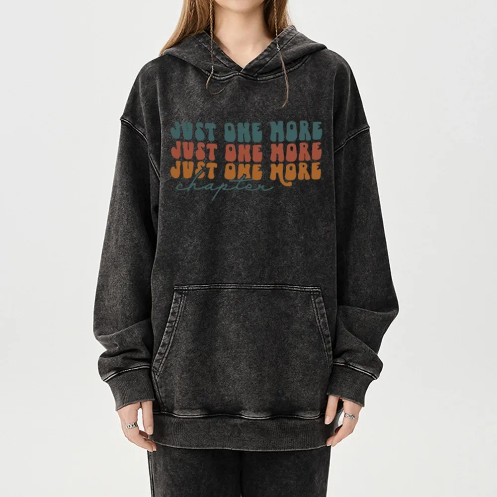 Pagewings Just One More Chapter Unisex Washed Hoodie