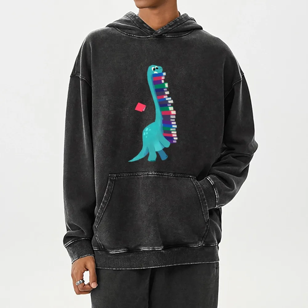 Pagewings Book Dinosaurs Unisex Washed Hoodie