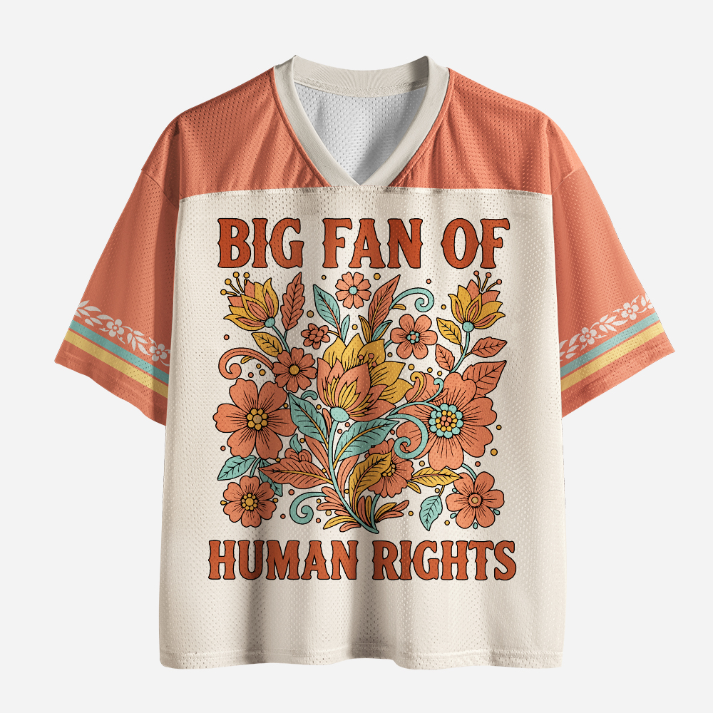 Pagewings Big Fan Of Human Rights Unisex Mesh Jersey