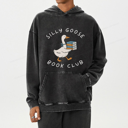 Pagewing Silly Goose Book Club Unisex Washed Hoodie