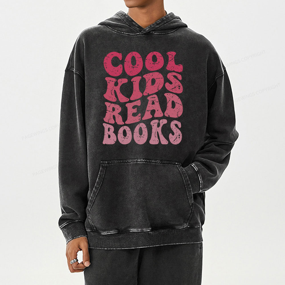 Pagewing Library Reader Book Nerd  Unisex Washed Hoodie