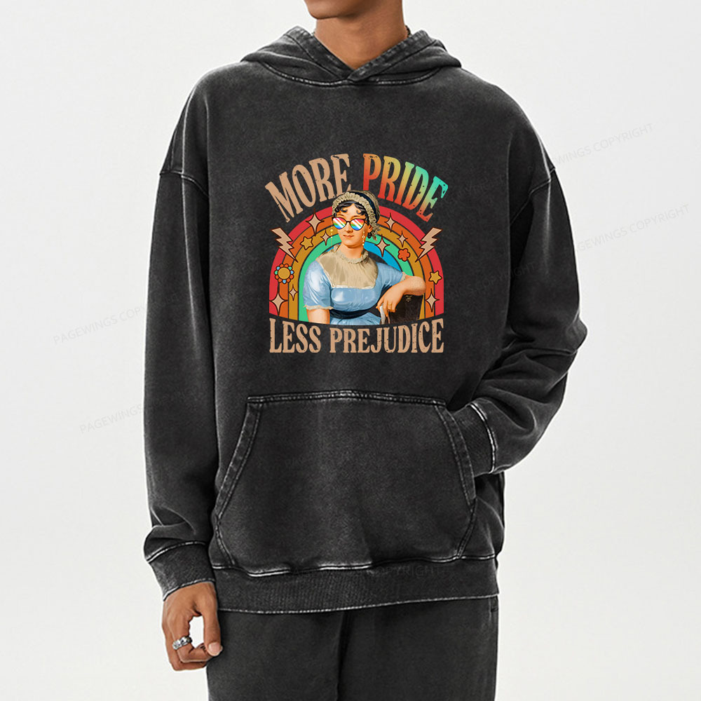 Pagewing More Pride Less Prejudice Unisex Washed Hoodie