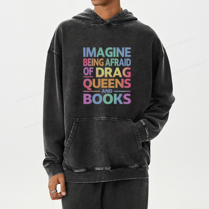 Pagewing Read Banned Books Unisex Washed Hoodie