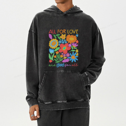 Pagewing All For Love Unisex Washed Hoodie