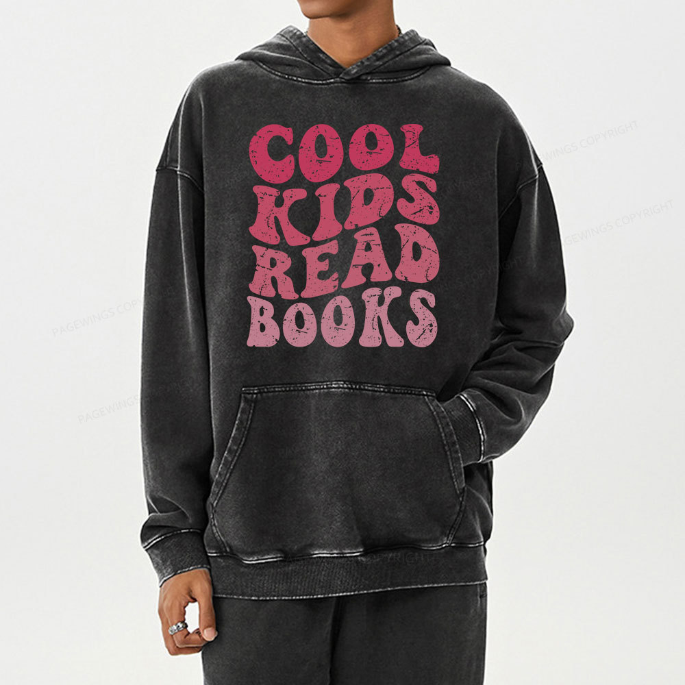Pagewing Library Reader Book Nerd  Unisex Washed Hoodie