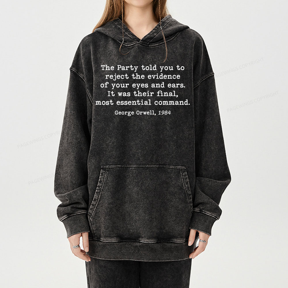 Pagewing It Was Their Final Most Essential Command Unisex Washed Hoodie