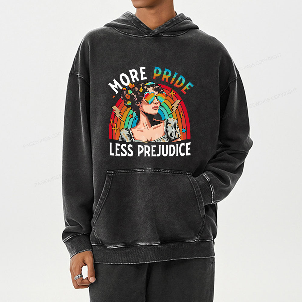 Pagewing More Pride Less Prejudice Unisex Washed Hoodie