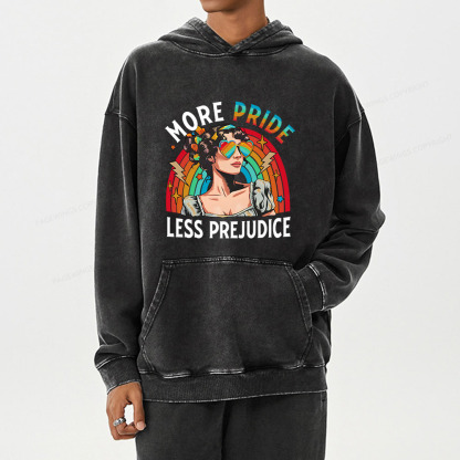 Pagewing More Pride Less Prejudice Unisex Washed Hoodie