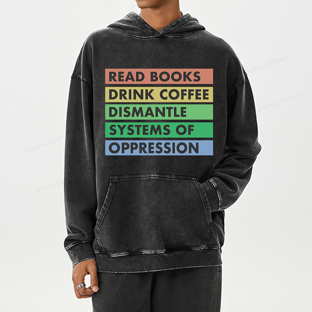 Pagewings Read Books Unisex Washed Hoodie