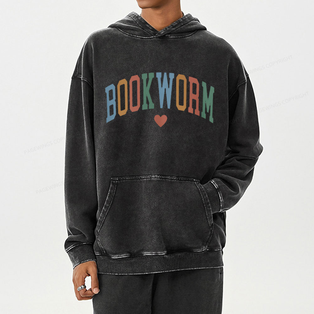 Pagewings Bookworm Unisex Washed Hoodie