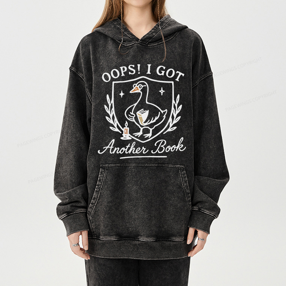 Pagewings Oops I Got Another Book Unisex Washed Hoodie