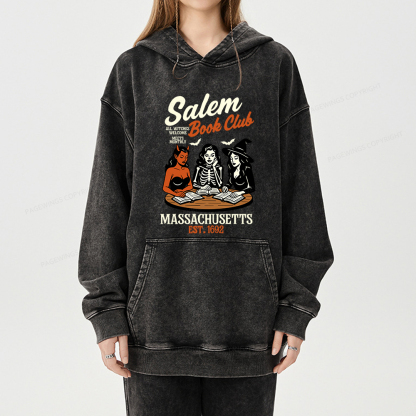 Pagewings Salem Book Club Unisex Washed Hoodie