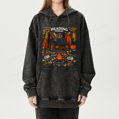 Pagewings Reading Retreat Unisex Washed Hoodie