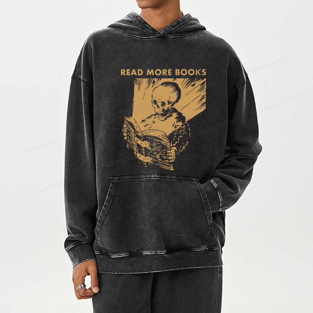 Pagewings Read More Books Unisex Washed Hoodie