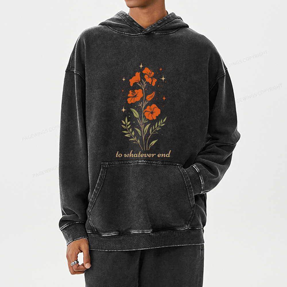Pagewings To Whatever End Unisex Washed Hoodie