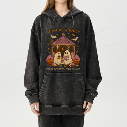 Pagewings Gilmore Ghouls Unisex Washed Hoodie