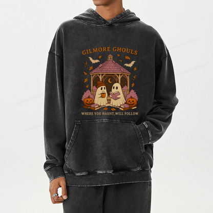 Pagewings Gilmore Ghouls Unisex Washed Hoodie