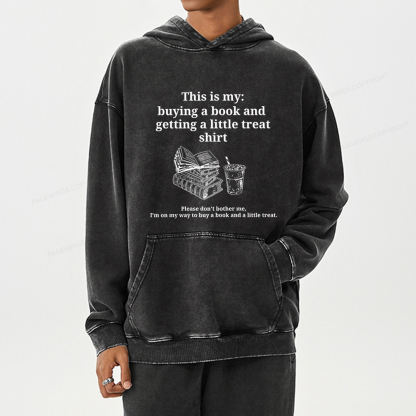 Pagewings Buying A Book And Getting A Little Treat Unisex Washed Hoodie