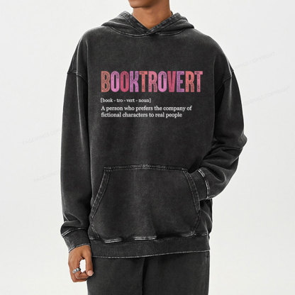 Pagewing Funny Book Lover Unisex Washed Hoodie