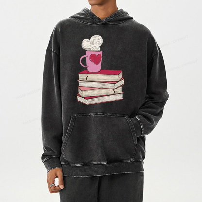Pagewing Valentine's Day Gift for the Book Lover Unisex Washed Hoodie